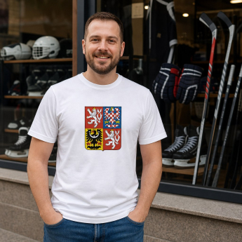 Hokejové reprezentace pánské tričko Czech republic National Emblem 2025 white