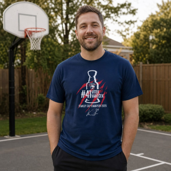 Florida Panthers pánské tričko Vítek Vaněček #92 Stanley Cup Champion 2025 navy