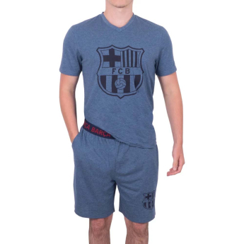 FC Barcelona pánské pyžamo Short Blue Marl