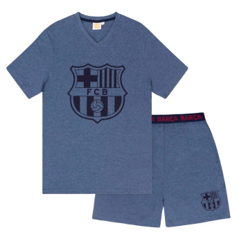 FC Barcelona pánské pyžamo Short Blue Marl