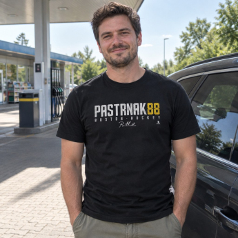 Boston Bruins pánské tričko David Pastrnak #88 WHT 500 Level black