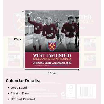 West Ham United stolní kalendář 2027