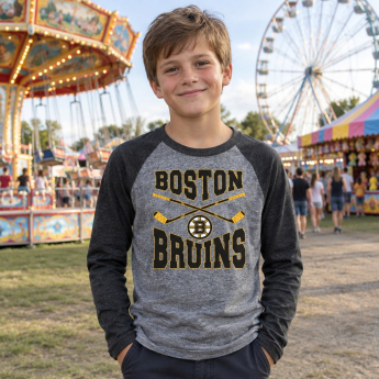 Boston Bruins dětské tričko s dlouhým rukávem Cross Stick Ls Triblend Raglan