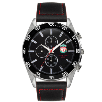 FC Liverpool hodinky Mens Leather Strap Chronograph Watch