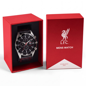 FC Liverpool hodinky Mens Leather Strap Chronograph Watch
