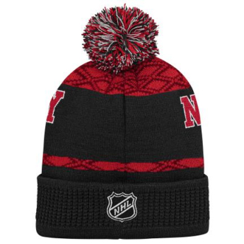 New Jersey Devils dětská zimní čepice Puck Pattern Cuffed Pom