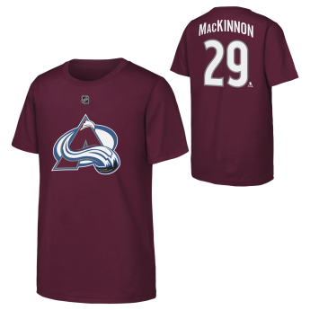 Colorado Avalanche dětské tričko Nathan MacKinnon #29 NHL Flat Name & Number Short Sleeve Cotton