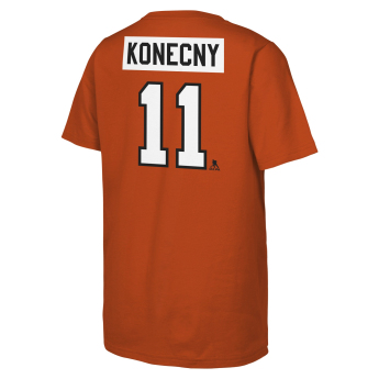 Philadelphia Flyers dětské tričko Travis Konecny #11 NHL Flat Name & Number Short Sleeve Cotton