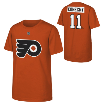 Philadelphia Flyers dětské tričko Travis Konecny #11 NHL Flat Name & Number Short Sleeve Cotton