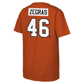 Philadelphia Flyers dětské tričko Trevor Zegras #46 NHL Flat Name & Number Short Sleeve Cotton