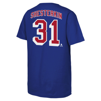 New York Rangers dětské tričko Igor Shesterkin #31 NHL Flat Name & Number Short Sleeve Cotton