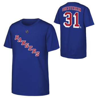 New York Rangers dětské tričko Igor Shesterkin #31 NHL Flat Name & Number Short Sleeve Cotton