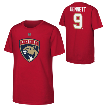 Florida Panthers dětské tričko Sam Bennett #9 NHL Flat Name & Number Short Sleeve Cotton