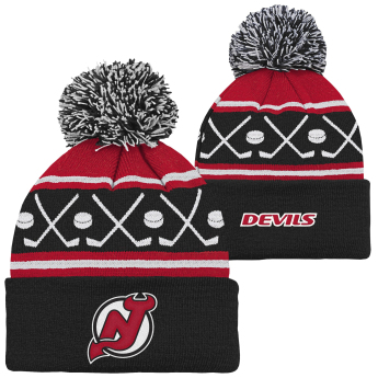 New Jersey Devils dětská zimní čepice NHL Face-Off Cuff Pom