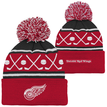 Detroit Red Wings dětská zimní čepice NHL Face-Off Cuff Pom