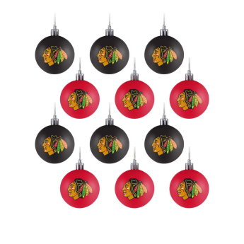 Chicago Blackhawks vánoční ozdoby NHL FOCO 12 Pack Ball Ornament Set