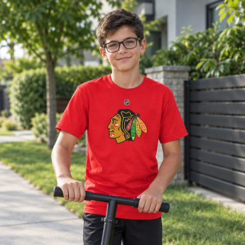 Chicago Blackhawks dětské tričko Connor Bedard Chicago Blackhawks Flat Name & Number Ctn Tee