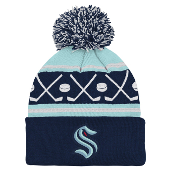 Seattle Kraken dětská zimní čepice NHL Face-Off Cuff Pom