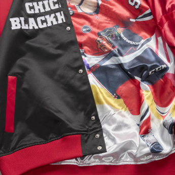 Chicago Blackhawks pánská bunda NHL Connor Bedard #98 Player Lightweight Satin Jacket