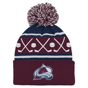 Colorado Avalanche dětská zimní čepice NHL Face-Off Cuff Pom