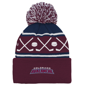 Colorado Avalanche dětská zimní čepice NHL Face-Off Cuff Pom