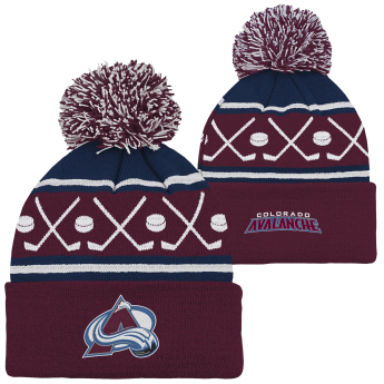 Colorado Avalanche dětská zimní čepice NHL Face-Off Cuff Pom