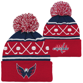 Washington Capitals dětská zimní čepice NHL Face-Off Cuff Pom