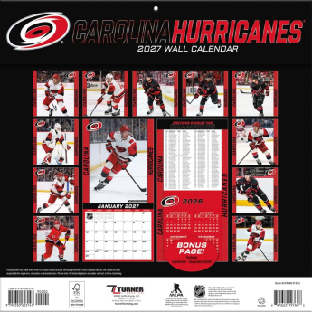 Carolina Hurricanes kalendář NHL 2027 Wall