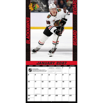 Chicago Blackhawks kalendář NHL #98 Connor Bedard 2027 Wall