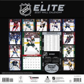 NHL produkty kalendář Elite 2027 Wall