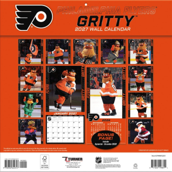Philadelphia Flyers kalendář Gritty 2027 Wall