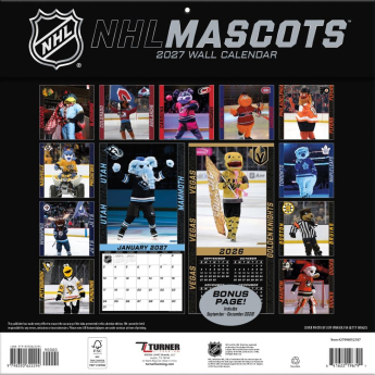 NHL produkty kalendář Mascots 2027 Wall