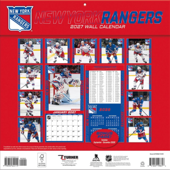 New York Rangers kalendář NHL 2027 Wall