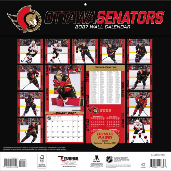 Ottawa Senators kalendář NHL 2027 Wall