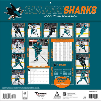 San Jose Sharks kalendář NHL 2027 Wall