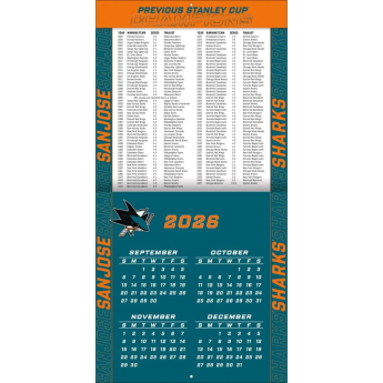 San Jose Sharks kalendář NHL 2027 Wall
