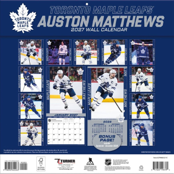Toronto Maple Leafs kalendář NHL #34 Auston Matthews 2027 Wall