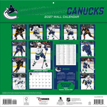 Vancouver Canucks kalendář NHL 2027 Wall
