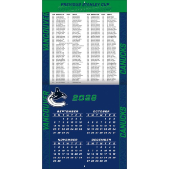 Vancouver Canucks kalendář NHL 2027 Wall