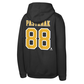 Boston Bruins dětská mikina s kapucí David Pastrnak #88 NHL Flat Name & Number Fleece