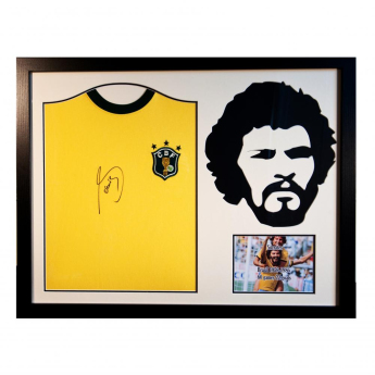 Legendy zarámovaný dres Brasil Socrates Signed Shirt Silhouette