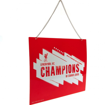 FC Liverpool cedule na zeď Champions Of Europe Metal Sign