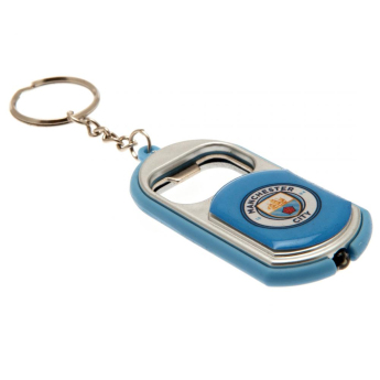 Manchester City přívěšek s otvírakem Key Ring Torch Bottle Opener