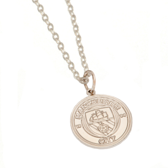 Manchester City řetízek na krk s přívěškem Silver Plated Pendant & Chain