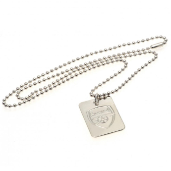 FC Arsenal řetízek na krk se psí známkou Silver Plated Dog Tag & Chain