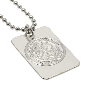 FC Celtic řetízek na krk se psí známkou Silver Plated Dog Tag & Chain