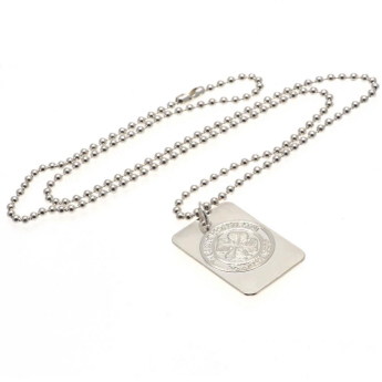 FC Celtic řetízek na krk se psí známkou Silver Plated Dog Tag & Chain