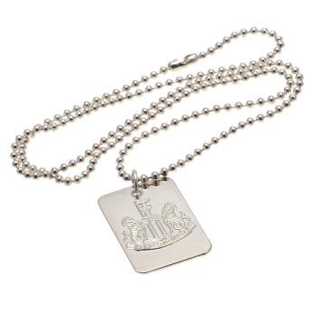 Newcastle United řetízek na krk se psí známkou Silver Plated Dog Tag & Chain