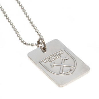 West Ham United řetízek na krk se psí známkou Silver Plated Dog Tag & Chain