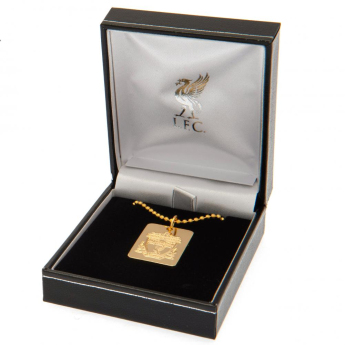 FC Liverpool řetízek na krk se psí známkou Gold Plated Dog Tag & Chain